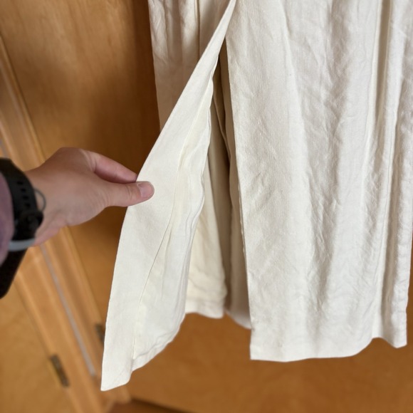 Anthropologie Maeve Longline Linen Vest Beige XXS Belted‎ - Picture 9 of 13